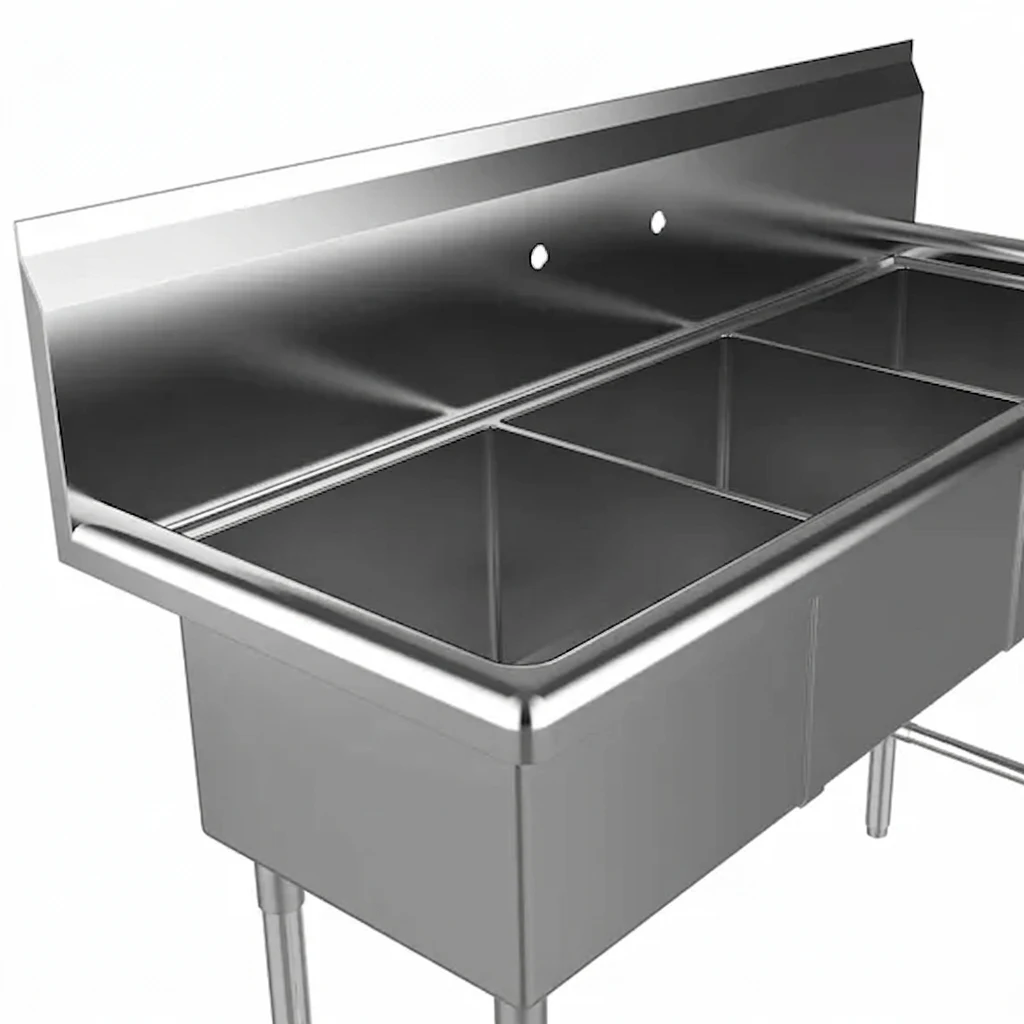 3 Compartment Commercial Sink 47&Quot; Stainless Steel - 14&Quot; X 16&Quot; Bowls 4 3 Compartment Commercial Sink 47&Quot; Stainless Steel - 14&Quot; X 16&Quot; Bowls - Image 4