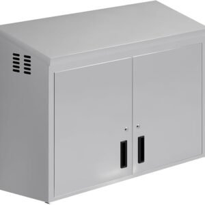 48 Inch Slope Top Stainless Steel Wall Mounted Cabinet – 48" x 15" x 32" Commercial Storage with Locking Doors