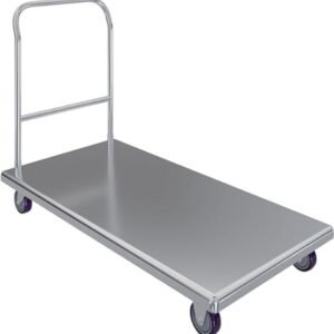 Push Dolly Flatbed Platform Cart with Handle Stainless Steel
