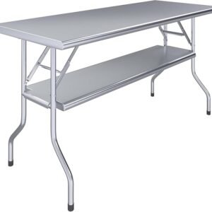 Premium Quality Stainless Steel Folding Utility Table Folding Work Table for Commercial Kitchen Restaurant Hotel and Garage NSF
