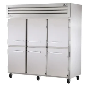 True STA3R-6HS-HC 77 3/4" Three Section Reach In Refrigerator 6 Left & Right Hinge Solid Doors 115v