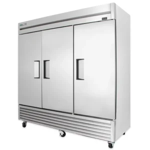 True T-72-HC 78 1/10" Three Section Reach In Refrigerator 3 Left / Right Hinge Solid Doors 115v