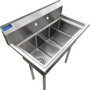 S3C-101410-NF Three compartment stainless steel sink