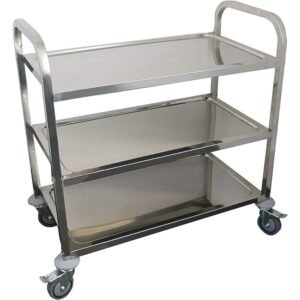3 Shelf Utility Kitchen Metal Cart on Wheels - 3 Sizes