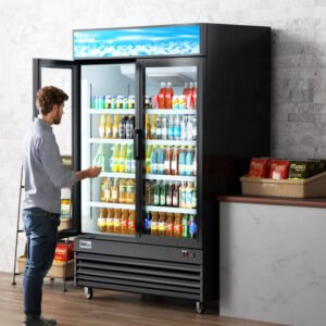 Coldline G47-B 53" Glass Door Refrigerator – Black