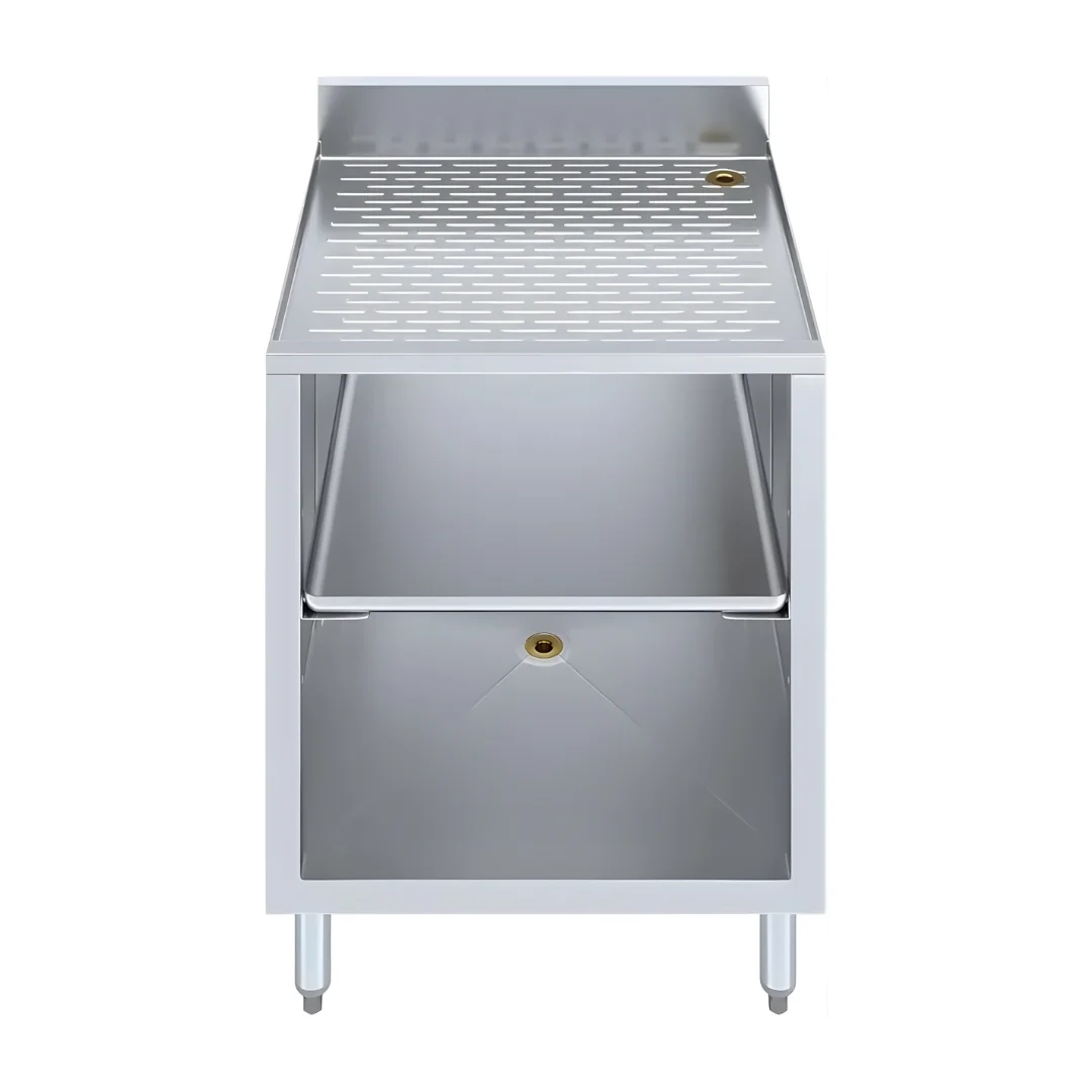 Commercial glass rack storage cabinet stainless steel bar station