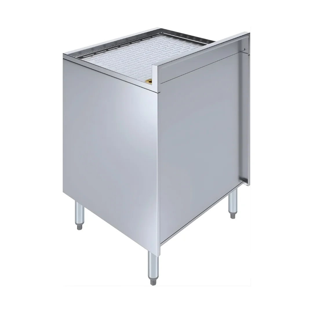 Commercial glass rack storage cabinet stainless steel bar station