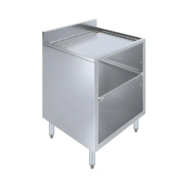 Commercial glass rack storage cabinet stainless steel bar station