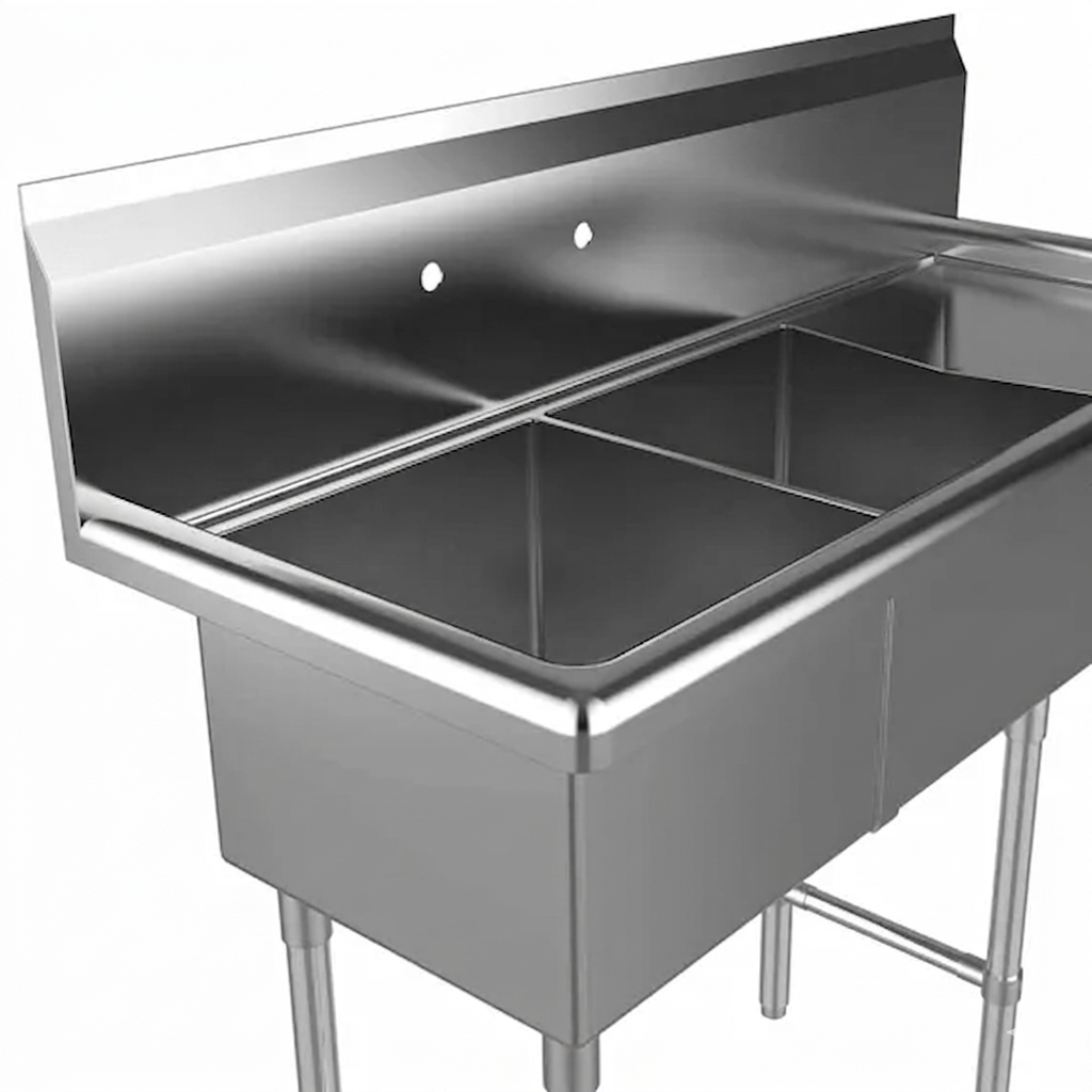 33&Quot; Stainless Steel Two Compartment Commercial Sink | 14&Quot; X 16&Quot; Bowls 6 33&Quot; Stainless Steel Two Compartment Commercial Sink | 14&Quot; X 16&Quot; Bowls - Image 6