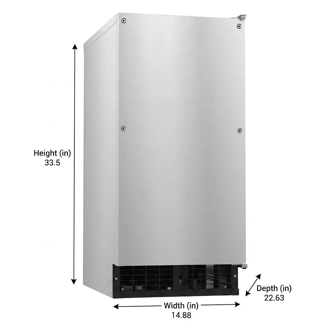 Hoshizaki Am-50Bak-Ds Undercounter Ice Machine - 54 Lbs/Day 8 Hoshizaki Am-50Bak-Ds Undercounter Ice Machine Front View