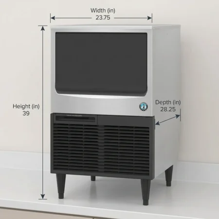 Hoshizaki KM-161BWJ 23 Undercounter Ice Machine stainless steel front view