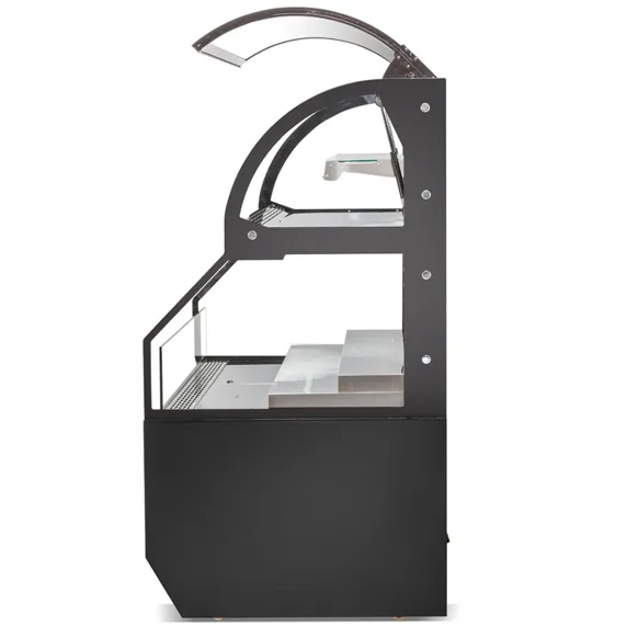 Marchia Mstar36 36&Quot; Black Dual Service Open Air Display Case Merchandiser 7 Marchia Mstar36 36 Black Dual Service Open Air Display Case Merchandiser For Bakery, Deli, And Coffee Shop Grab-And-Go Items