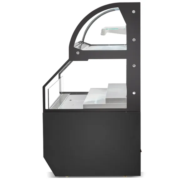 Marchia Mstar36 36&Quot; Black Dual Service Open Air Display Case Merchandiser 4 Marchia Mstar36 36 Black Dual Service Open Air Display Case Merchandiser For Bakery, Deli, And Coffee Shop Grab-And-Go Items