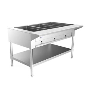 Three Well Gas Food Steam Table with Undershelf Prepline 48"
