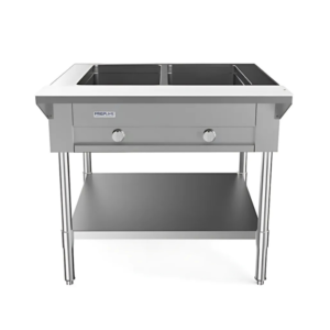 Two Well Gas Food Steam Table with Undershelf Prepline 32"