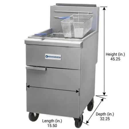 Standard Range SR-F4S-NG 50 lb. Solid State Floor Fryer with twin baskets