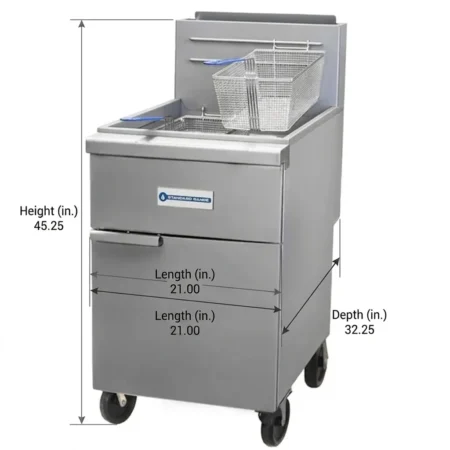 Standard Range SR-F5-NG 80 lb. Stainless Steel Floor Fryer