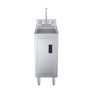 Stainless Steel Underbar Hand Sink with Cabinet Base 22” x 12” Commercial Utility Sink with Storage Cabinet for Kitchen Restaurant Bar NSF