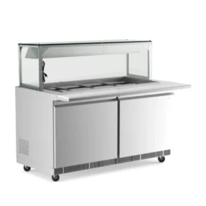 Refrigerated Employee Service Salad Bar with Cutting Board