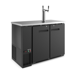 CDD-48 48" Black 2 Tap Refrigerated Direct Draw Beer Dispenser