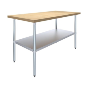 Maple Wood Top Work Table with Adjustable Undershelf