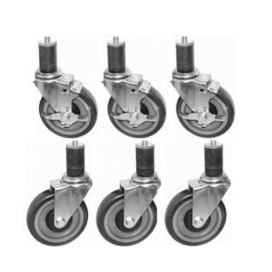 Casters 5" for Food Prep Work Table Set of 6 Rolling Wheels