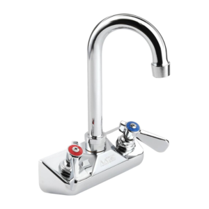 Commercial Stainless Steel 4" Wall-Mount Gooseneck Faucet