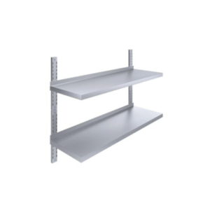 Two-Tier Metal Wall Mount Shelf | Closet, Garage, Pantry