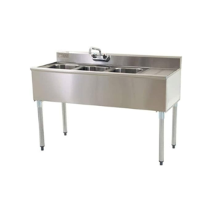 Three Compartment Under Bar Sink 19 x 48 with Right Drainboard