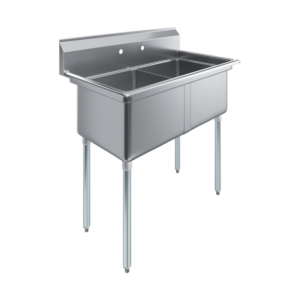 41" x 24" Two Compartment Prep & Utility Sink – NSF Stainless Steel Commercial Kitchen Sink, 18" x 18" x 12" Bowls