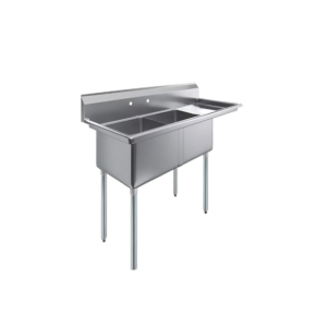TWO COMPARTMENT PREP UTILITY SINK – COMMERCIAL KITCHEN (RIGHT DRAINBOARD)