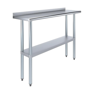 Stainless Steel Work Table with Undershelf & 1.5" Backsplash