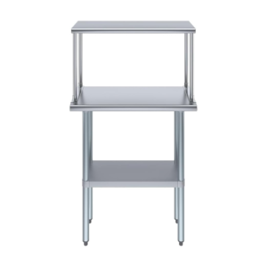 Stainless Steel Work Table with Overshelf – Commercial Kitchen Prep Table with Single Tier Shelf