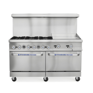 Standard Range SR-R60-24MG-60" Commercial Range with 24" Griddle 6 Burners 2 Ovens 306,000 BTU