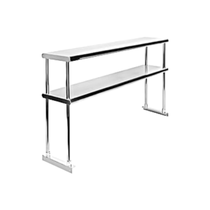 Stainless Steel Double Over-Shelf with Mounting Brackets for Work Tables