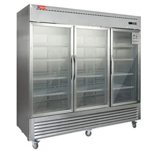 WESTLAKE Commercial Refrigerator Merchandiser 82" 3-Glass Door 72 Cu.ft Stainless Steel | Embraco ETL Display Cooler Reach-In for Restaurant