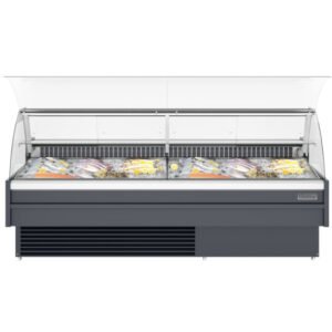 Coldline SDC98-F 102" Refrigerated Fish Display Case with Ice Bin and Drain