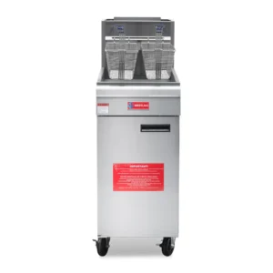 WESTLAKE GF90, Commercial Gas Floor Fryer 40 lb. 90,000 BTU Stainless Steel | GF90 with Casters for Restaurant