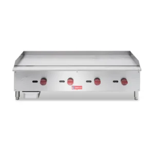 48" Commercial Gas Griddle - 4-Burner 120,000 BTU Stainless Steel Countertop Plate Grill