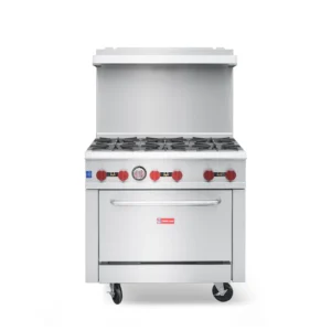 WESTLAKE RGR36, Commercial Gas Range 36" 6-Burner 210,000 BTU Stainless Steel | Standard Oven Reach-In for Restaurant
