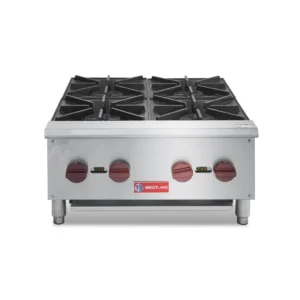 Westlake EHP-4S, Commercial Gas Range 24" 4-Burner 100,000 BTU Stainless Steel | ETL Natural Gas & Propane Countertop for Restaurant