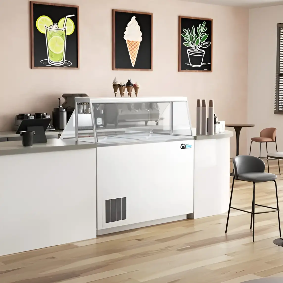 Coldline Dip-46 47&Quot; Ice Cream Dipping Cabinet Freezer | (8) Tub Capacity 3 Coldline Dip-46 47&Quot; Ice Cream Dipping Cabinet Freezer With 8 Tub Capacity For Commercial Kitchens