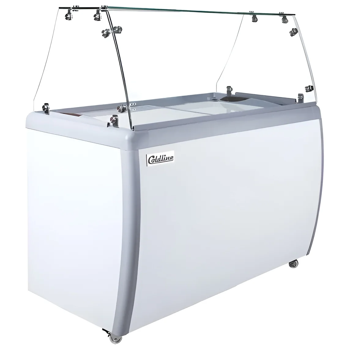 Coldline Dp-360-Fsg 50&Quot; 8-Tub Ice Cream Dipping Cabinet Freezer With Sneeze Guard 1 Coldline Dp-360-Fsg 50 8-Tub Ice Cream Dipping Cabinet Freezer
