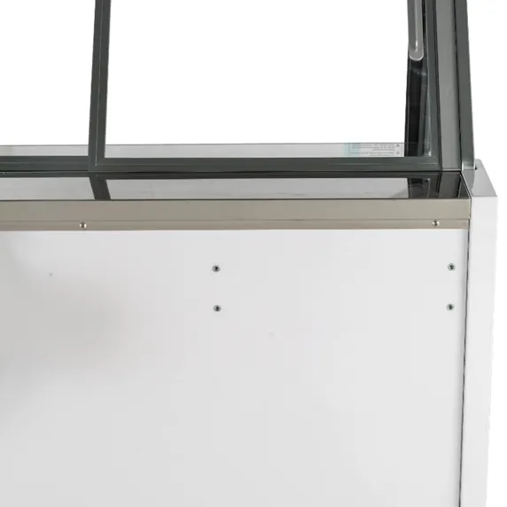 Marchia Gic-10-St 56&Quot; 10-Pan Flat Glass White Gelato Ice Cream Dipping Cabinet Display Freezer 5 Marchia Gic-10-St 56&Quot; 10-Pan Flat Glass White Gelato Ice Cream Display Freezer In A Modern Dessert Shop Setting