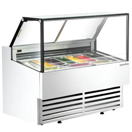 Marchia GIC-10-ST 56 10-Pan Flat Glass Gelato Freezer