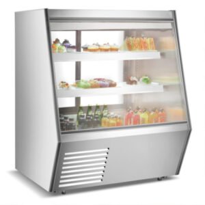 Refrigerated Slanted Glass High Meat Deli Case - Rear Storage