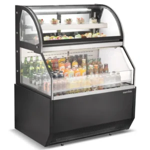 Marchia MSTAR48 48" Black Dual Service Open Air Display Case Merchandiser