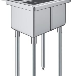 Stainless Steel Two Compartment Sink | Compact 20" x 26" Design (NSF Certified)