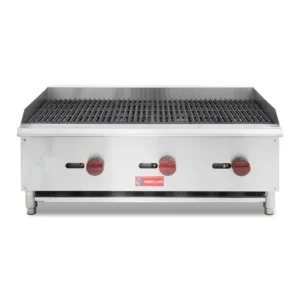 Westlake ECB-36S, Commercial Gas Charbroiler 36" 3-Burner 90,000 BTU Stainless Steel | Countertop Radiant BBQ Grill for Restaurant