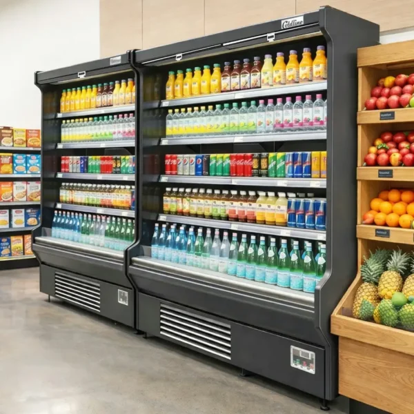 Coldline 76 inch black refrigerated air curtain merchandiser SOCD-76-B open air display case
